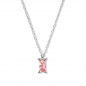 Preview: Collier Zirkonia Pink in Baguetteschliff 6x3mm Silber 925/000 rhodiniert