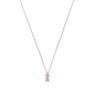 Preview: Collier Zirkonia Pink in Baguetteschliff 6x3mm Silber 925/000 rhodiniert