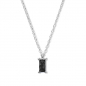 Preview: Collier Zirkonia in schwarz mit Baguetteschliff 6x3mm Silber 925/000 rhodiniert