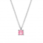 Preview: Collier mit Zirkonia Pink 40+5cm Silber 925/000 rhodiniert