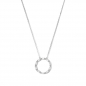 Preview: Collier Kreis mit 10 Zirkonia in Baguetteschliff Silber 925/000 rhodiniert