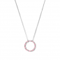 Preview: Collier Kreis mit 10 Zirkonia Pink in Baguetteschliff Silber 925/000 rhodiniert