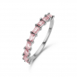 Preview: Damenring 9 Zirkonia pink mit Baguetteschliff Silber 925/000 rhodiniert