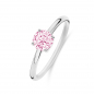 Preview: Damenring mit Zirkonia rund 6mm Pink Silber 925/000 rhodiniert