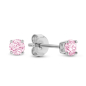 Preview: Ohrstecker mit Zirkonia pink Ø 3mm Silber 925/000 rhodiniert