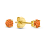 Preview: Ohrstecker mit Zirkonia orange Ø 3mm Silber 925/000 vergoldet