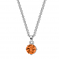 Preview: Collier mit Zirkonia orange Ø 5mm Silber 925/000 rhodiniert