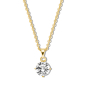 Preview: Collier mit Zirkonia weiss Ø 5mm Silber 925/000 vergoldet