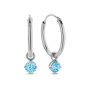 Preview: Creolen Ø 15mm mit Anhänger Zirkonia blau 4mm Silber 925/000 rhodiniert
