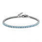 Preview: Tennisarmband mit Zirkonia hellblau 3mm Silber 925/000 rhodiniert