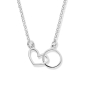 Preview: Collier Herz/Kreis Silber 925/000 rhodiniert