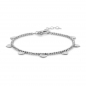 Preview: Kugelarmband ca. 2mm breit mit 7 Herzen Silber 925/000 rhodiniert