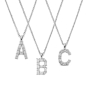 Preview: Collier Buchstabe mit Zirkonia 40+5cm Silber 925/000 rhodiniert