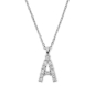 Preview: Collier Buchstabe mit Zirkonia 40+5cm Silber 925/000 rhodiniert