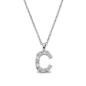 Preview: Collier Buchstabe mit Zirkonia 40+5cm Silber 925/000 rhodiniert