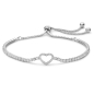 Preview: Armband mit Herz 68 Zirkonia Silber 925/000 rhodiniert