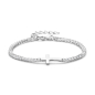 Preview: Tennisarmband mit 54 Zirkonia und Kreuz Silber 925/000 rhodiniert