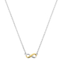 Preview: Collier mit Anhänger Endless 38+7cm Silber 925/000 rhodiniert Bicolor