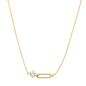 Preview: Collier mit Zirkonia Silber 925/000 vergoldet