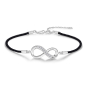 Preview: Textilarmband schwarz mit Infinity-Element & Zirkonia Silber 925/000 rhodiniert