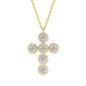 Preview: Collier Anhänger Kreuz 78 Zirkonia Silber 925/000 vergoldet