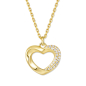 Preview: Collier mit Anhänger Herz Zirkonia Silber 925/000 vergoldet