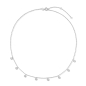 Preview: Collier 925 Silber 45 cm, verstellbar auf 42 und 40 cm, mit Einhängern und 72 Zirkonia, vergoldet oder rhodiniert