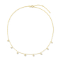 Preview: Collier 45/42/40 cm mit Einhängern 72 Zirkonia Silber 925/000 vergoldet