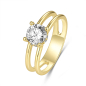 Preview: Damenring 9 Zirkonia Silber 925/000 vergoldet