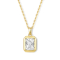 Preview: Collier 925 Silber 45 cm, verstellbar auf 42 und 40 cm, mit Anhänger Zirkonia, vergoldet oder rhodiniert