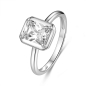 Preview: Damenring Silber 925 mit Zirkonia, rhodiniert