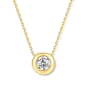 Preview: Collier 925 Silber 45 cm, verstellbar auf 42 und 40 cm, mit Anhänger Zirkonia, vergoldet oder rhodiniert