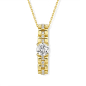 Preview: Collier 925 Silber 45 cm, verstellbar auf 42 und 40 cm, Anhänger mit 11 Zirkonia, vergoldet oder rhodiniert