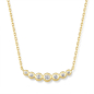 Preview: Collier 45/42/40cm Anhänger 7 Zirkonia Silber 925/000 vergoldet