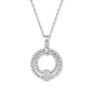 Preview: Collier 925 Silber 45 cm, verstellbar auf 42 und 40 cm, Anhänger mit 13 Zirkonia, vergoldet oder rhodiniert