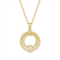 Preview: Collier 925 Silber 45 cm, verstellbar auf 42 und 40 cm, Anhänger mit 13 Zirkonia, vergoldet oder rhodiniert