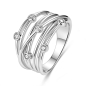 Preview: Damenring Silber 925 mit 7 Zirkonia, rhodiniert
