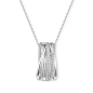 Preview: Collier 925 Silber 45 cm, verstellbar auf 42 und 40 cm, Anhänger mit 20 Zirkonia, vergoldet oder rhodiniert