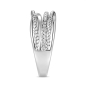 Preview: Damenring Silber 925 mit 28 Zirkonia, rhodiniert