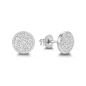 Preview: Ohrstecker 925 Silber, Dot mit 46 Zirkonia, rhodiniert oder vergoldet