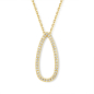 Preview: Collier 925 Silber 45 cm, verstellbar auf 42 und 40 cm, Anhänger mit 40 Zirkonia, vergoldet oder rhodiniert
