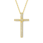 Preview: Collier Anhänger Kreuz 20 Zirkonia Silber 925/000 vergoldet