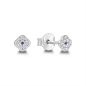 Preview: Ohrstecker 3,5x3,5mm mit 16 Zirkonia Silber 925/000 rhodiniert
