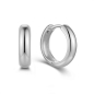 Preview: Klappcreolen hochglanz 15/4mm Silber 925/000 rhodiniert