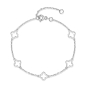 Preview: Armband 20/17cm mit Kleeblättern Silber 925/000 rhodiniert