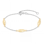 Preview: Armband Bicolor 16+3cm Silber 925/000 rhodiniert & vergoldet