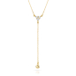 Preview: Y-Collier 3 Zirkonia und Kugel Gold 333/000