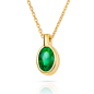Preview: Collier Zirkonia smaragdgrün Gold 333/000