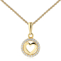 Preview: Anhänger Herz mit 21 Zirkonia Gold 333/000