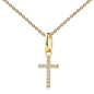 Preview: Anhänger Kreuz mit 12 Zirkonia Gold 333/000